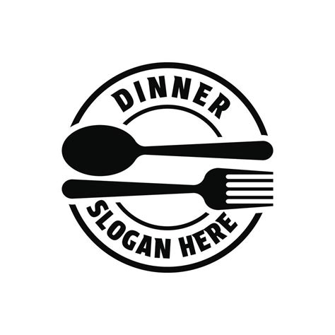 dinner food logo design concept idea with label circle stamp 47758895 Vector Art at Vecteezy