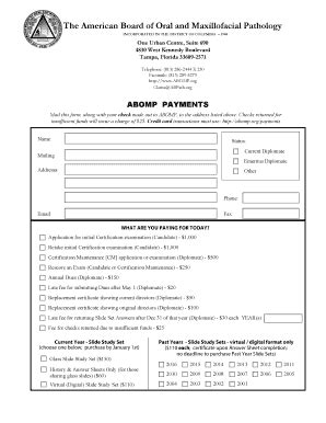 Fillable Online Abomp The American Board Of Oral And Maxillofacial