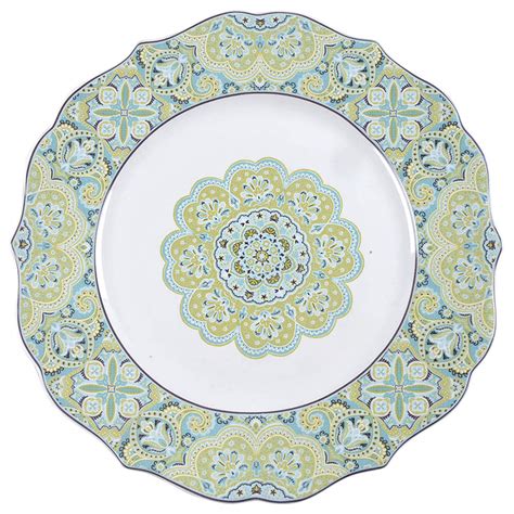 Lyria Teal Dinner Plate By 222 Fifth Pts Replacements Ltd