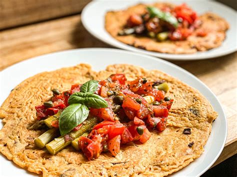 Kichererbsen Pfannkuchen Mit Gr Nem Spargel Vegan