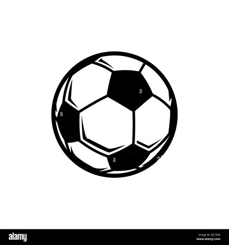 Icono del balón de fútbol. El símbolo negro de la pelota de fútbol está aislado sobre un fondo ...