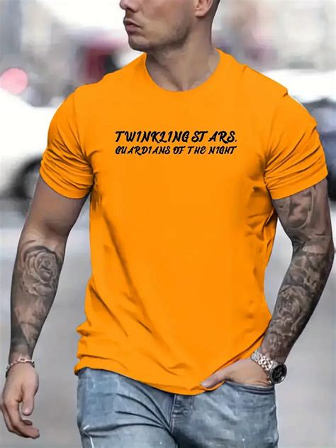 Twinkling Stars Print T Shirt Tees Men Casual Short Sleeve T Temu