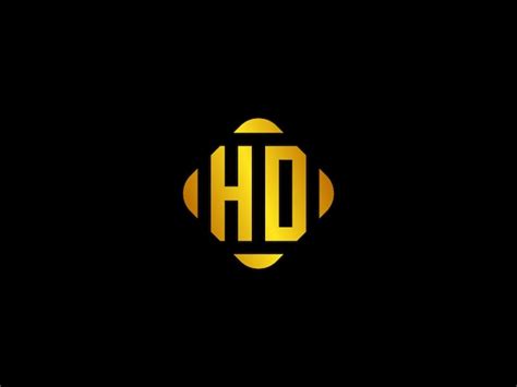 Logotipo Amarillo Y Negro Con La Letra Hd Sobre Un Fondo Negro Vector