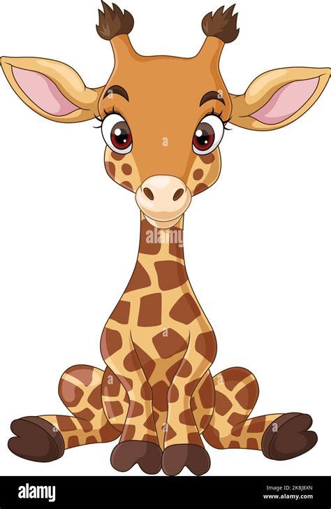 Cartoon Funny Little Giraffe Sitting Stock Vector Image And Art Alamy