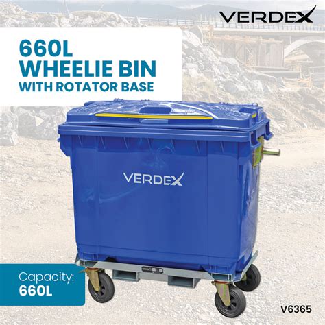 660l Wheelie Bin With Rotator Base Verdex Equipment