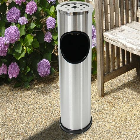 Free Standing Stainless Steel Outdoor Dust Rubbish Bin Cigarette