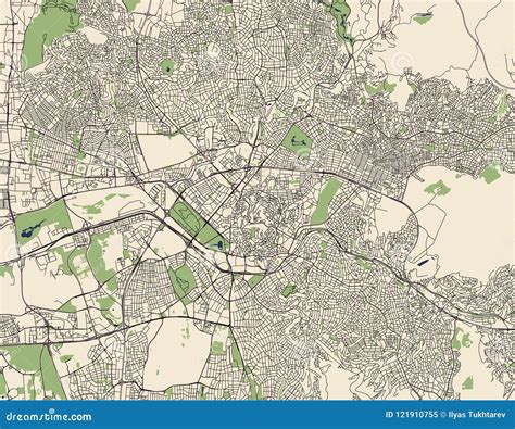 Map of the City of Ankara, Turkey Stock Illustration - Illustration of ...