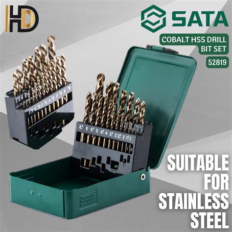 Sata 19 Pcs Hss Cobalt Metal And Stainless Steel Drill Bit Set 52819 Heavy Duty Metal Drill