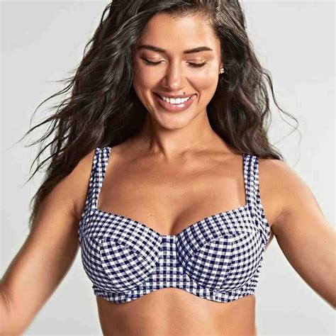 Panache Gingham Full Cup Bikini Top Storm In A D Cup NZ