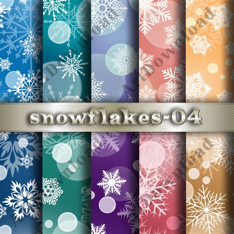 Snowflakes Digital Scrapbooking Paper, Printable Christmas Snowflakes, Set For Personal And ...