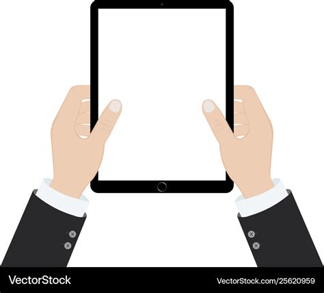 Businessman Hands Holding Tablet With Blank Vector Image