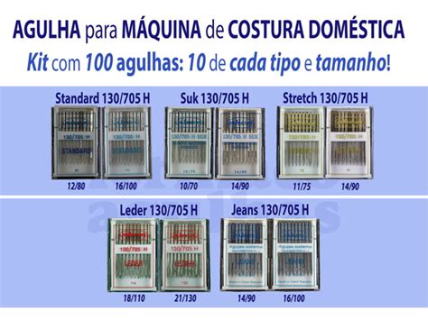 Agulha Para M Quina De Costura Domestica Kit Especial Elo