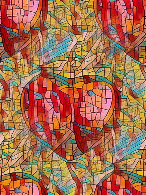 Stained Glass Heart Digital Art By Angel Ogrady Fine Art America