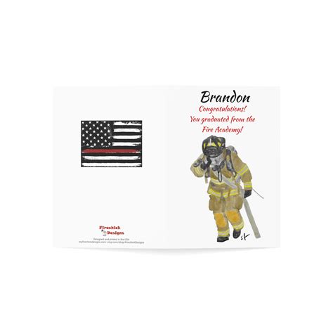 Fire Academy Personalized Graduation Greeting Card Firefighter ...