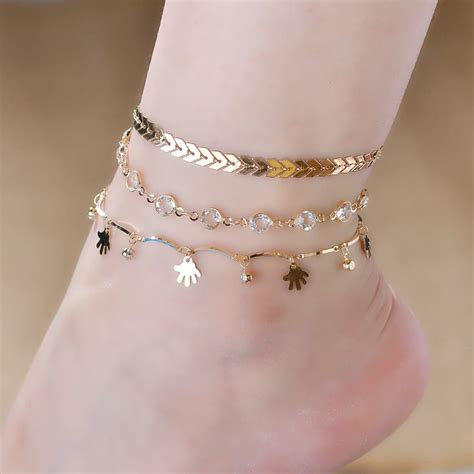 GEREIT New Fashion Summer Beach Barefoot Ankle Bracelets For Women Palm