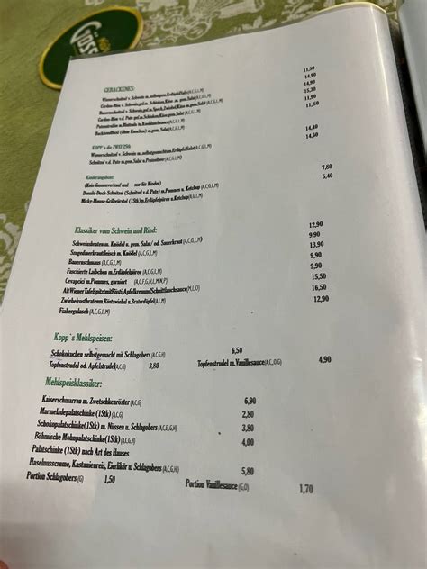 Speisekarte Von Gasthaus Kopp Restaurant Wien