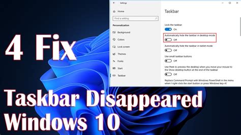 Fix Taskbar Missing In Windows 10 And Windows 11 Youtube Images