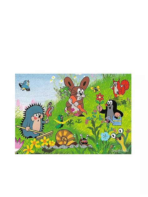 RAVENSBURGER Kinderpuzzle Der Maulwurf Gartenparty Mit Freunden 2x12