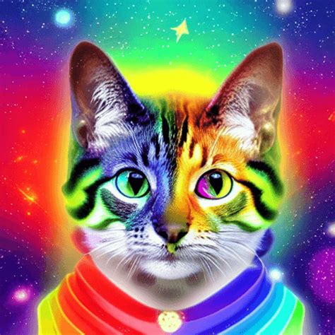 Rainbow Space Cat Graphic · Creative Fabrica