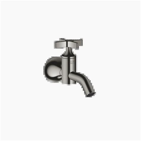 Vaia Dark Chrome Robinetteries De Lavabo Robinet Mural Eau Froide Sans