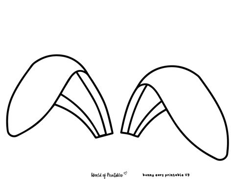 Bunny Ears Template - 30 Printable Bunny Ears Outlines To Cut Out