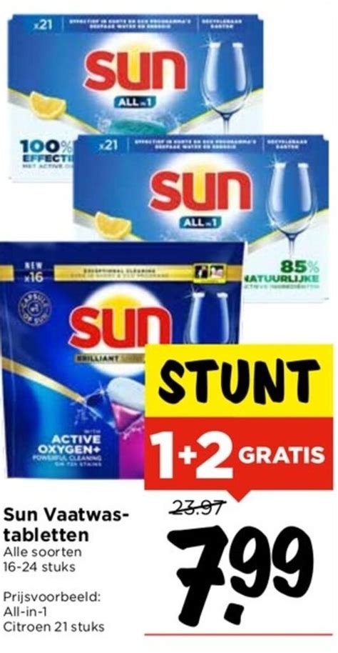 Sun Vaatwas Tabletten Alle Soorten 16 24 Stuks Aanbieding Bij Vomar