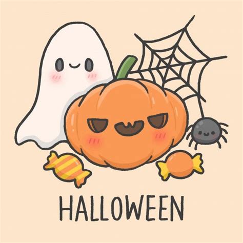 Estilo de mão desenhada bonito dos desenhos animados de Halloween