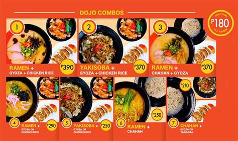 Menu at Ramen Dojo restaurant, Antipolo