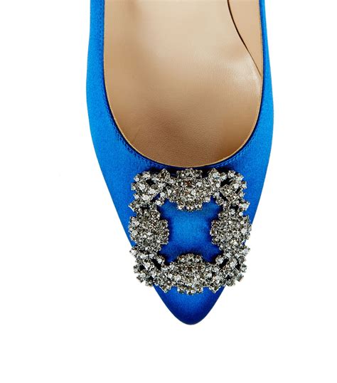 Womens Manolo Blahnik Blue Satin Hangisi Pumps 50 Harrods Uk