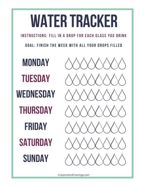 7 Best Drink Water Tracking Sheets Free Printables