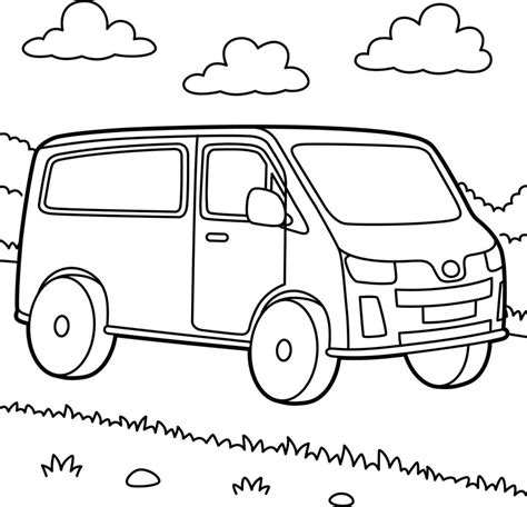 Van Vehicle Coloring Page For Kids 10002764 Vector Art At Vecteezy