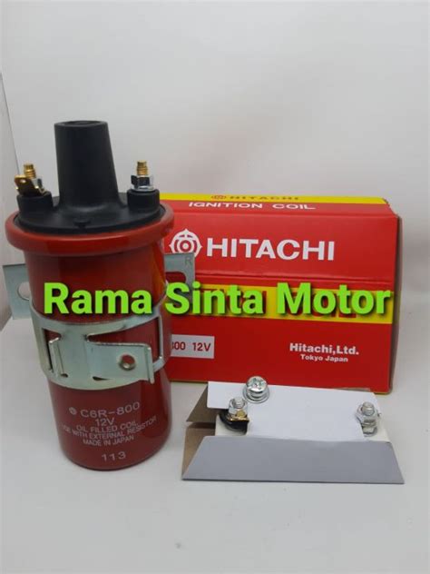 COIL IGNITION KOIL BOTOL PANJANG HITACHI 12V UNIVERSAL KIJANG 5K 7K