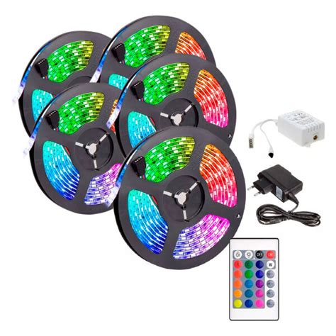 Cinta Luces Led Tira Rgb M C Transformador Control X Atrix