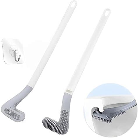 Shayonam Silicon Toilet Cleaning Brush With Slim No Slip Long Handle