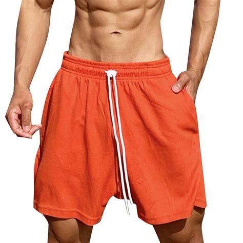 Kunkasa Mens Casual Shorts Lightweight Solid Color Paired With Mesh