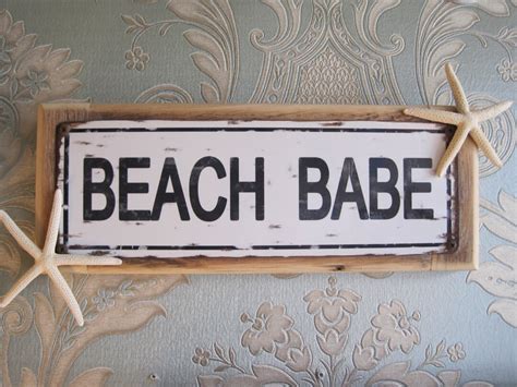 Beach Decor Sign Beach Babe Sign Coastal Home Decor Wooden Sign Beach Sign Starfish