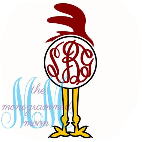 Gamecock V5 Monogram Vinyl Decal Sticker by TheMonogrammedMoon