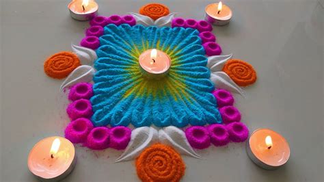 Diwali And Dhanteras Rangoli Durga Puja Rangoli Designs Festival Rangoli Easy Rangoli Youtube