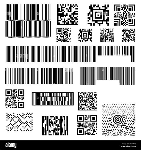 set  abstract barcode bar code templates  scanner stock vector