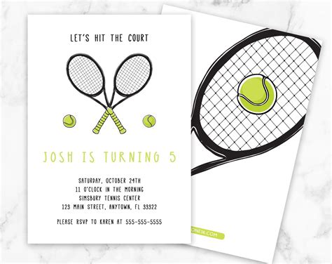 Tennis Party Invitations Template Free