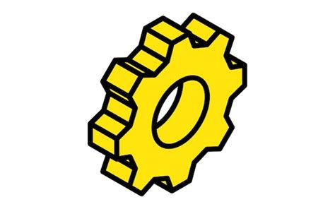 Premium Vector A Simple Yellow Gear Isometric Icon