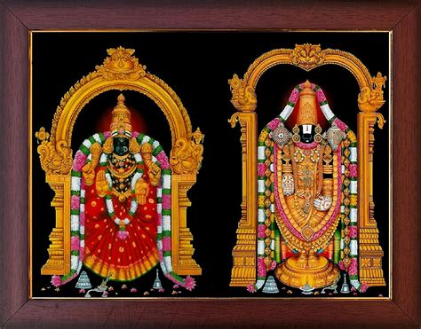 Garuda Photos Tirupati Balaji With Padmavati Photo Frame Tripathi