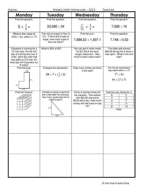 Fillable Online K12workbook Comq3 W2 Weekly Math HomeworkQ3 W2 Weekly