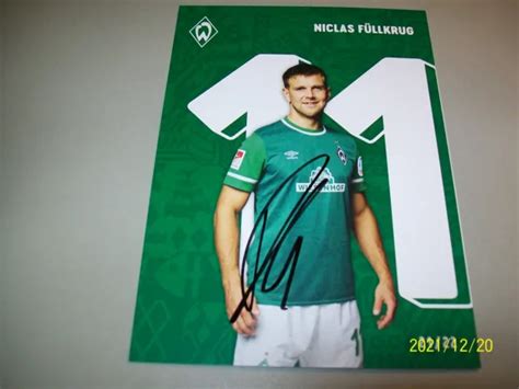 WERDER BREMEN AUTOGRAMMKARTE Niclas Füllkrug Saison 21 22 Original