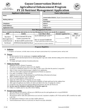 Fillable Online Fy Nutrient Management Application Fax Email Print