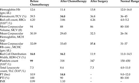 Hematological Parameters Of Patient Remain Within Normal Range During