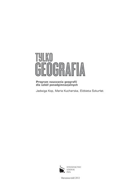 PDF Zeszyt ćwiczeń Tylko Maria Kucharska gEOGRAFIA Elżbieta