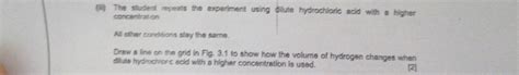 Solved Ii The Student Repeats The Experiment Using Dilute