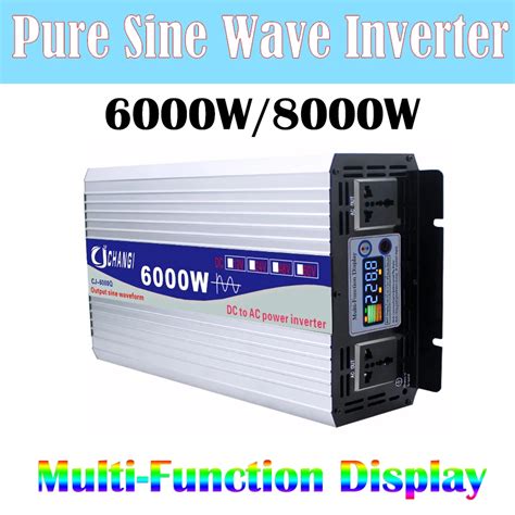 6000w 8000w Power Pure Sine Wave Inverter 12v 24v To Ac 110v 220v 50 60hz Converter