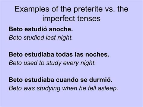 Preterite Vs Imperfect Ppt Ppt